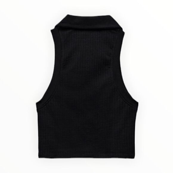 ZARA | Black | RIBBED T-SHIRT - Picture 3 of 8